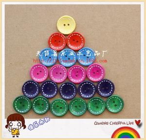 3cm彩繪碗型木扣 手工服飾輔料中的白搭之選